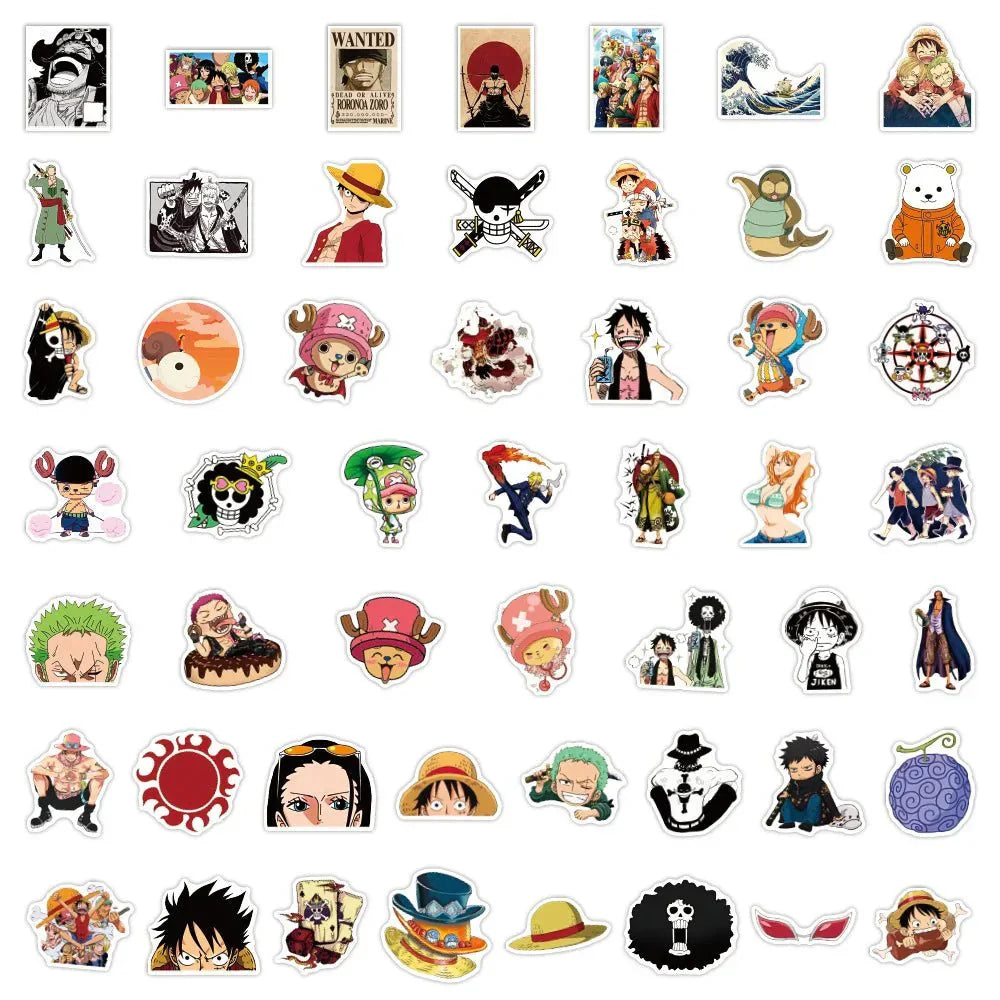 One Piece Stickers - Vibrant Anime Character Decals | Durable Laptop & Water Bottle Stickers