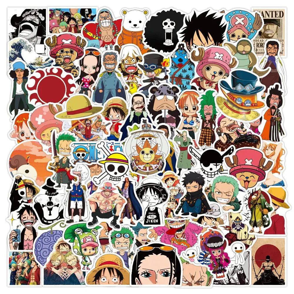 One Piece Stickers - Vibrant Anime Character Decals | Durable Laptop & Water Bottle Stickers