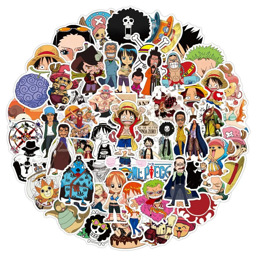 One Piece Stickers - Vibrant Anime Character Decals | Durable Laptop & Water Bottle Stickers