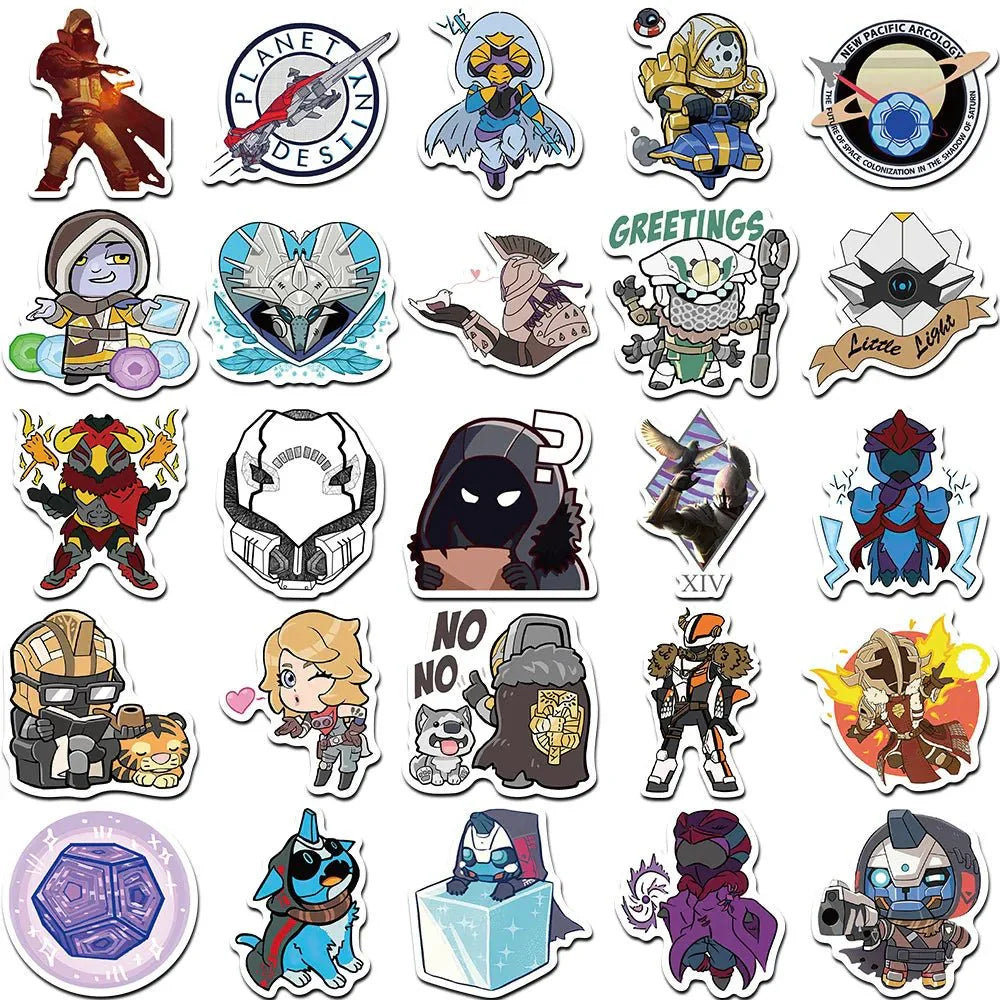 Destiny 2 Stickers - Durable Vinyl Decals for Laptops & Luggage, Colorful Gamer Accessories