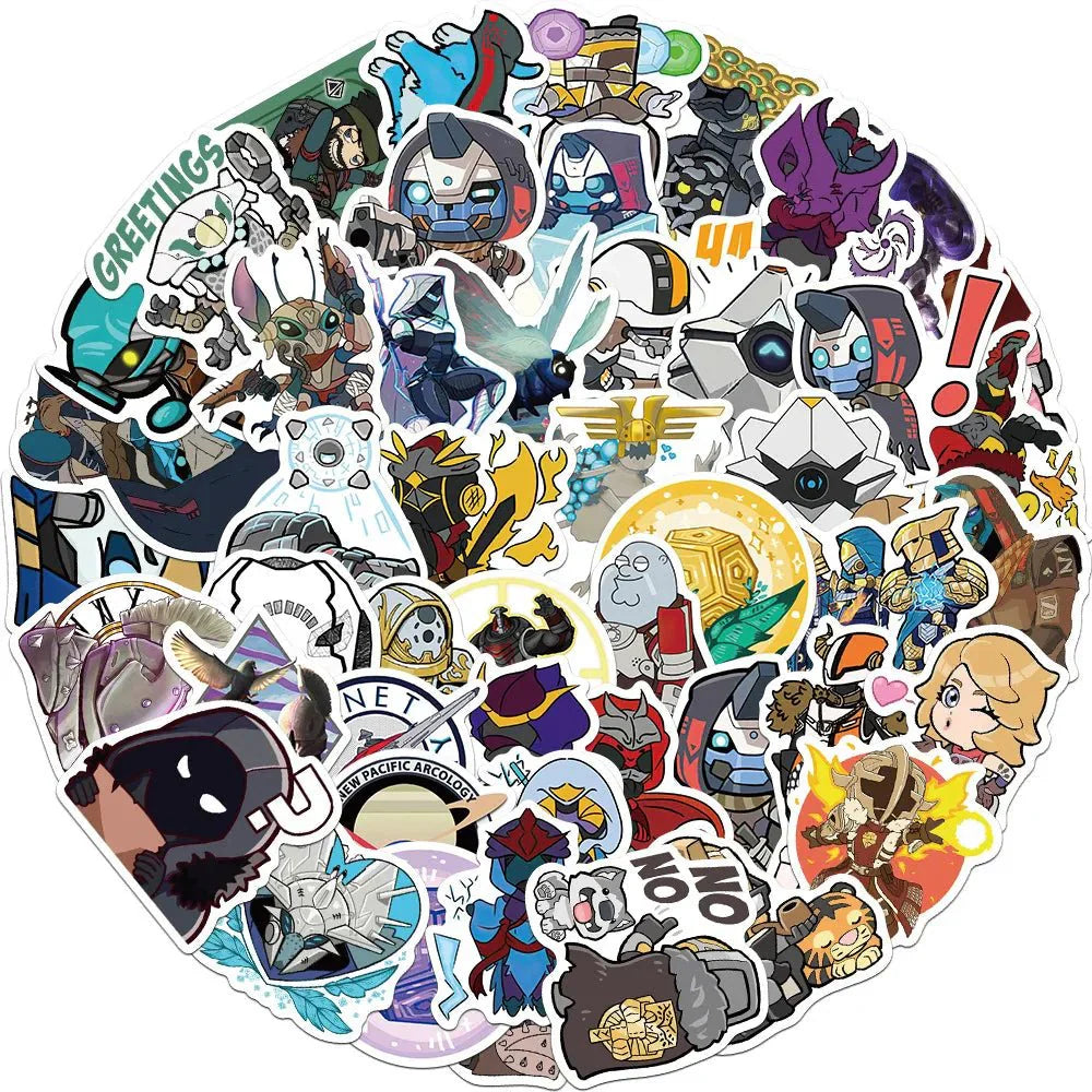 Destiny 2 Stickers - Durable Vinyl Decals for Laptops & Luggage, Colorful Gamer Accessories