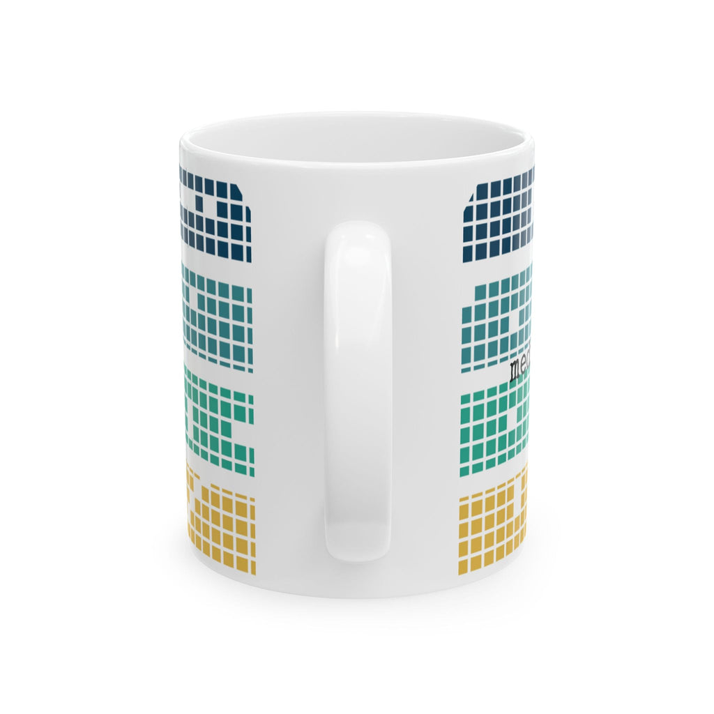 Meditation Mug - Tetris Inspired 11oz Ceramic Coffee Cup | Mindfulness Gift