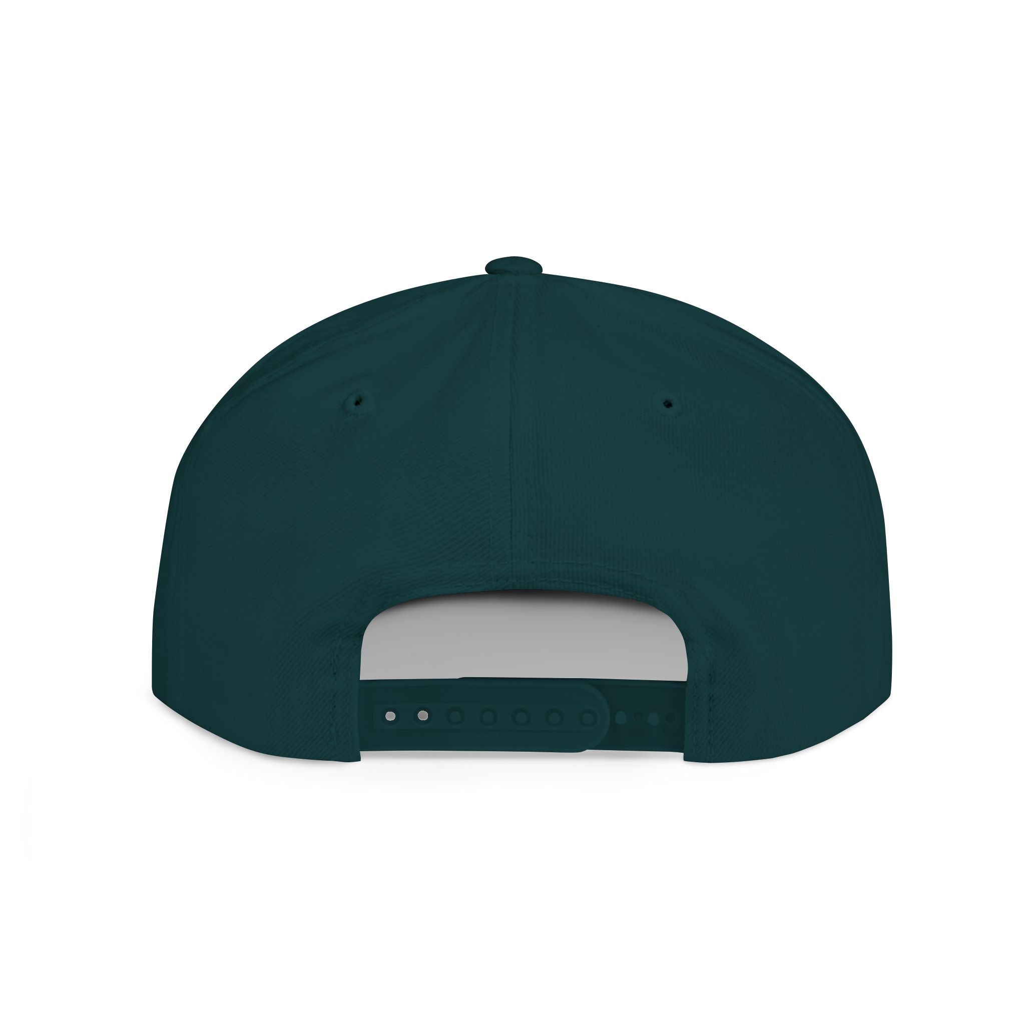 Embroidered Snapback Hat - Flat Bill Snapback With Green Undervisor | Trendy Streetwear