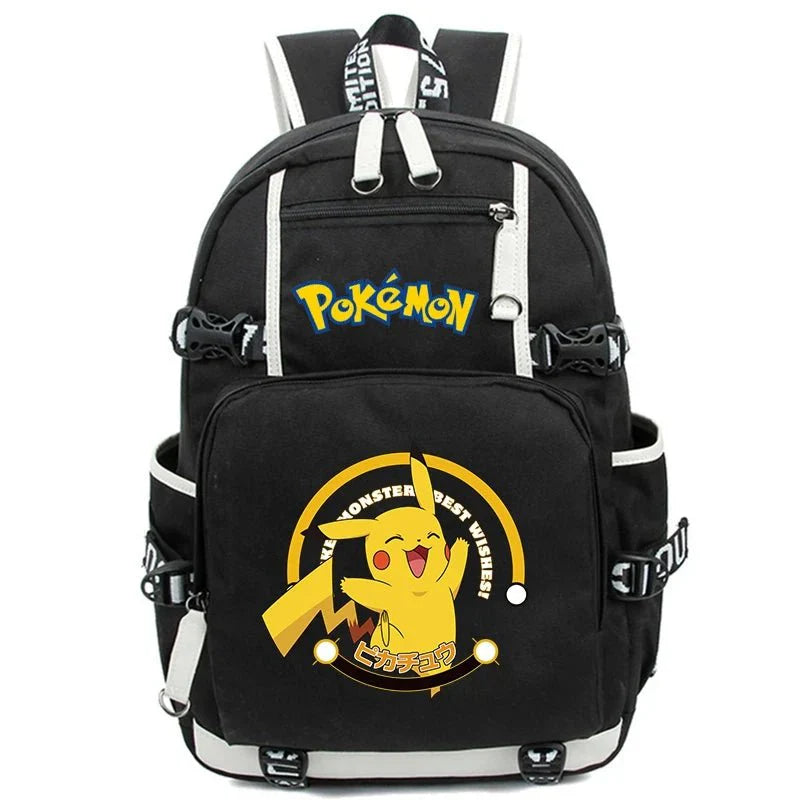 Anime Backpack Set – Durable 3-Piece Pokémon Pikachu & Uzumaki Combo Bag