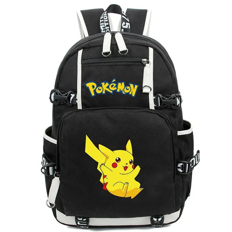 Anime Backpack Set – Durable 3-Piece Pokémon Pikachu & Uzumaki Combo Bag