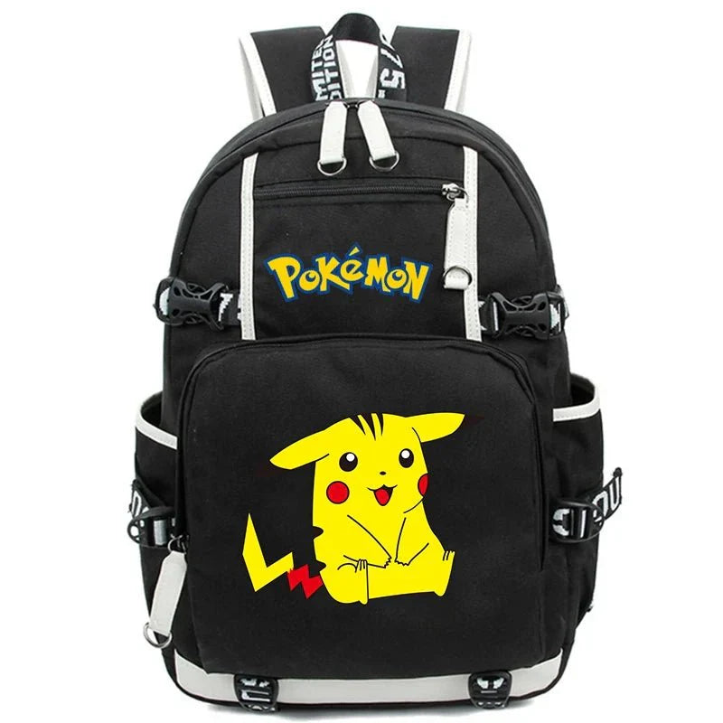 Anime Backpack Set – Durable 3-Piece Pokémon Pikachu & Uzumaki Combo Bag