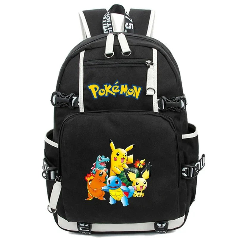 Anime Backpack Set – Durable 3-Piece Pokémon Pikachu & Uzumaki Combo Bag