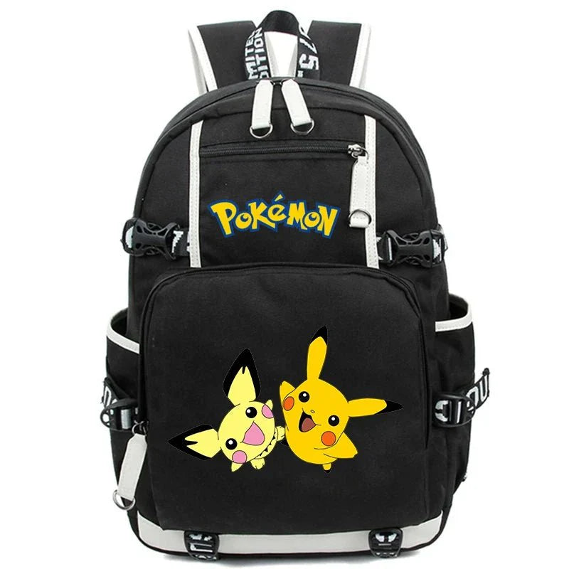Anime Backpack Set – Durable 3-Piece Pokémon Pikachu & Uzumaki Combo Bag