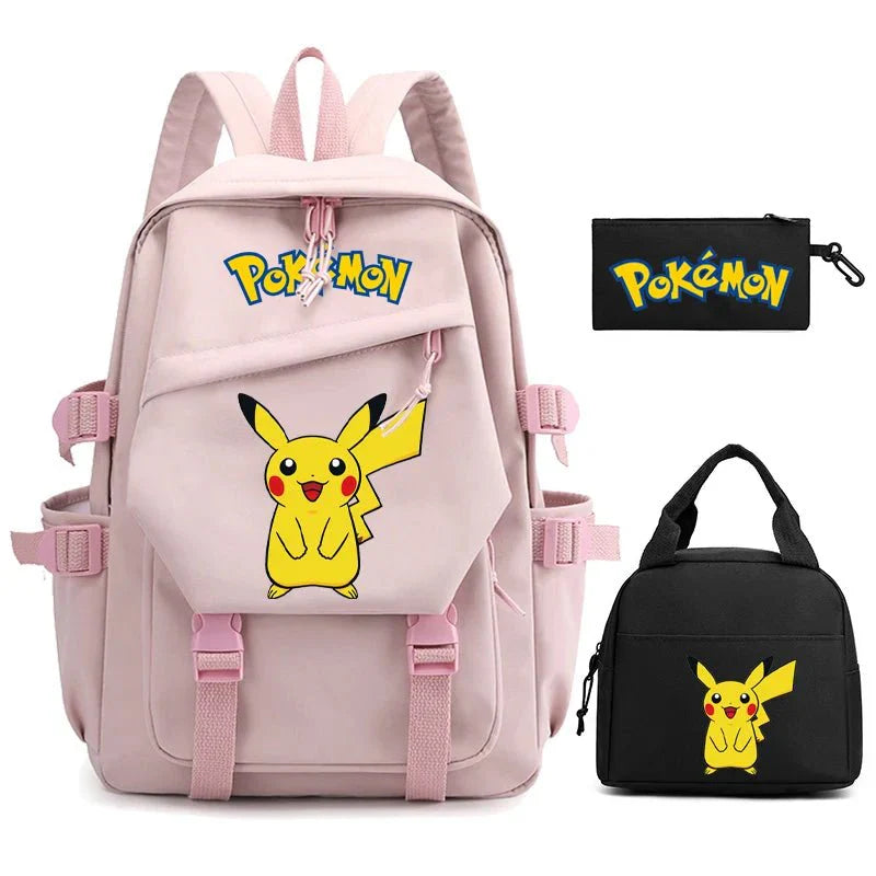 3-Piece Set: Pokemon Backpack School Bookbags