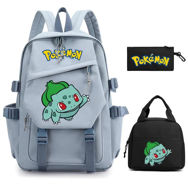 3-Piece Set: Pokemon Backpack School Bookbags