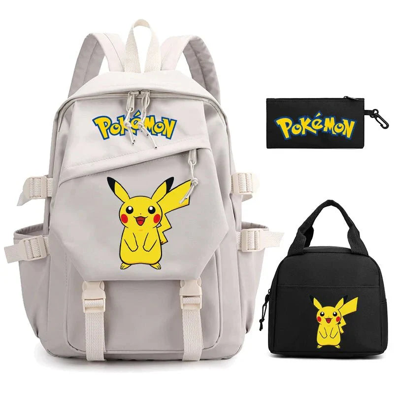 3-Piece Set: Pokemon Backpack School Bookbags
