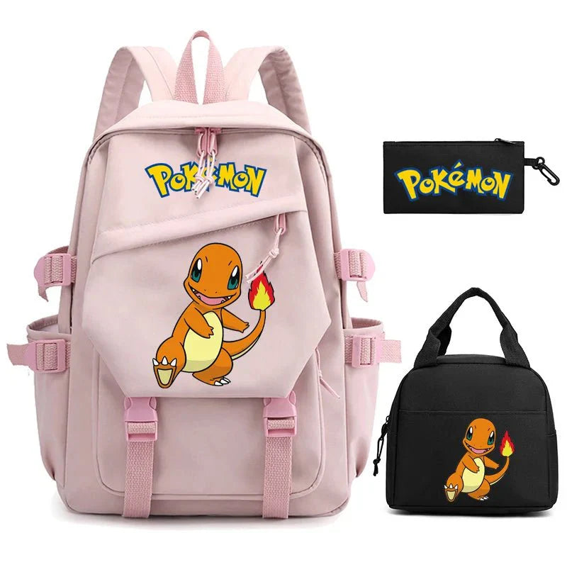3-Piece Set: Pokemon Backpack School Bookbags