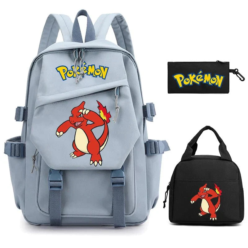 3-Piece Set: Pokemon Backpack School Bookbags