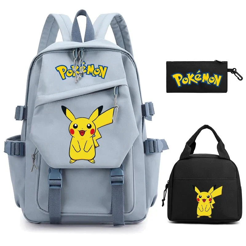 3-Piece Set: Pokemon Backpack School Bookbags