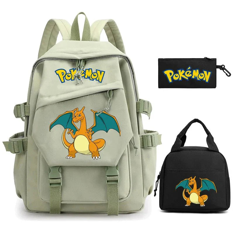3-Piece Set: Pokemon Backpack School Bookbags