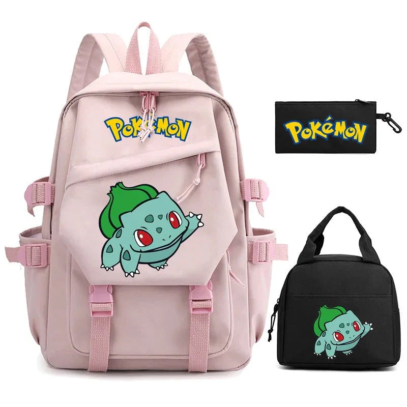 3-Piece Set: Pokemon Backpack School Bookbags