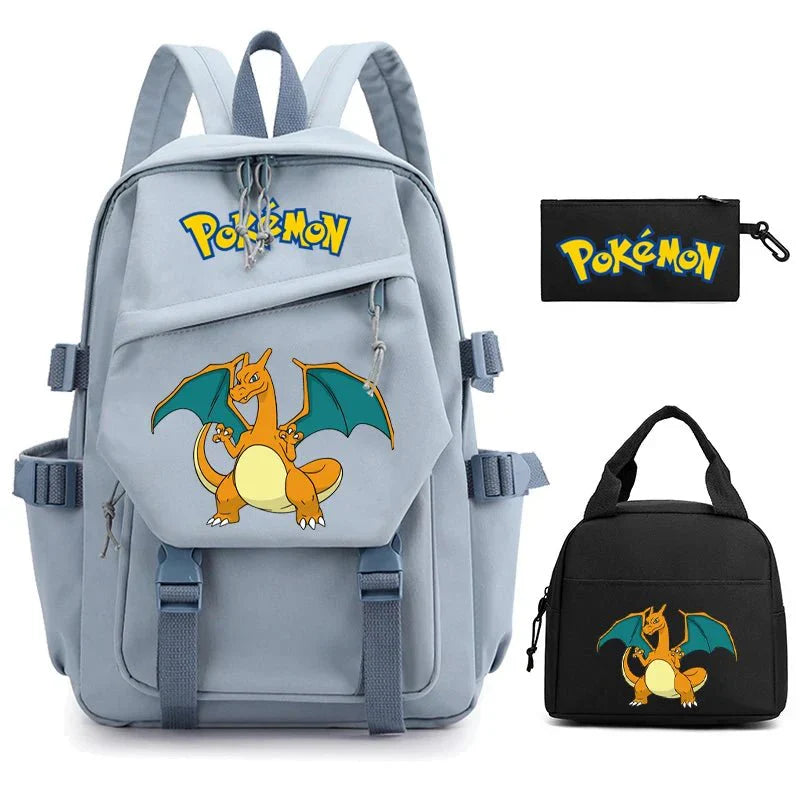 3-Piece Set: Pokemon Backpack School Bookbags