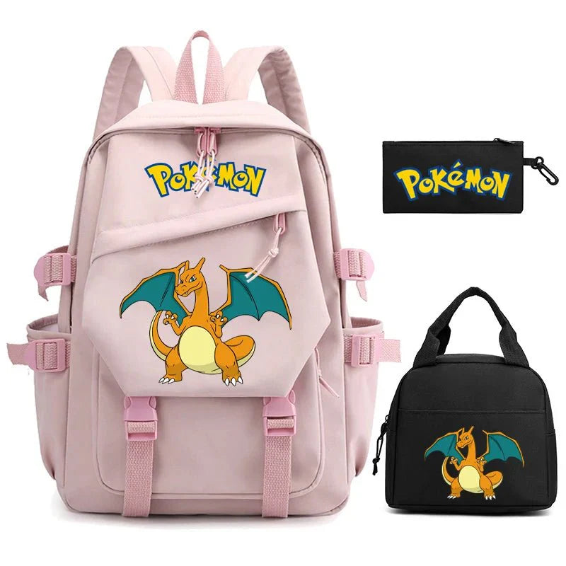 3-Piece Set: Pokemon Backpack School Bookbags
