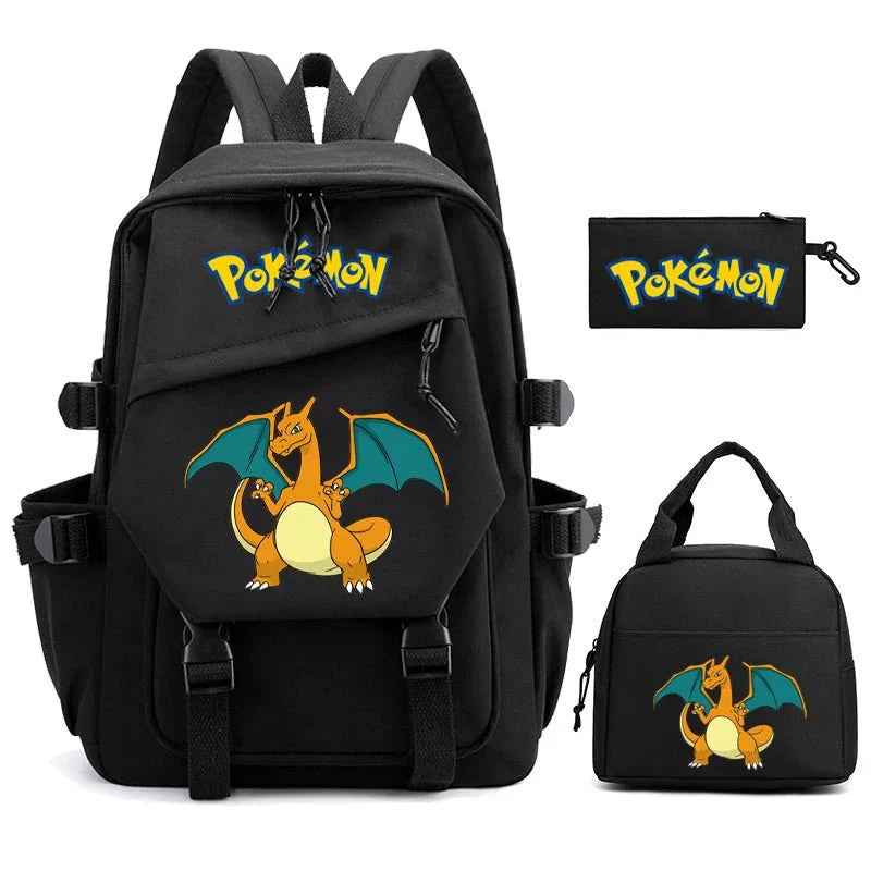3-Piece Set: Pokemon Backpack School Bookbags