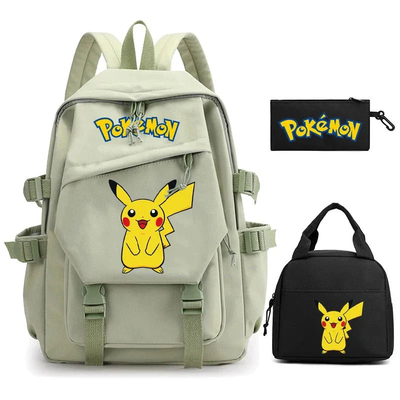 3-Piece Set: Pokemon Backpack School Bookbags