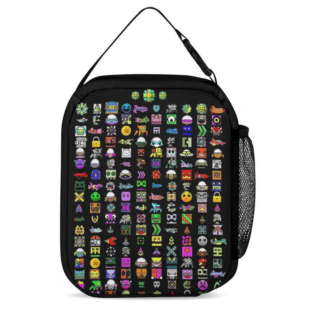 Geometry Dash Backpack Set - Durable School Backpack Set With Lunch Bag & Pencil Case Combo