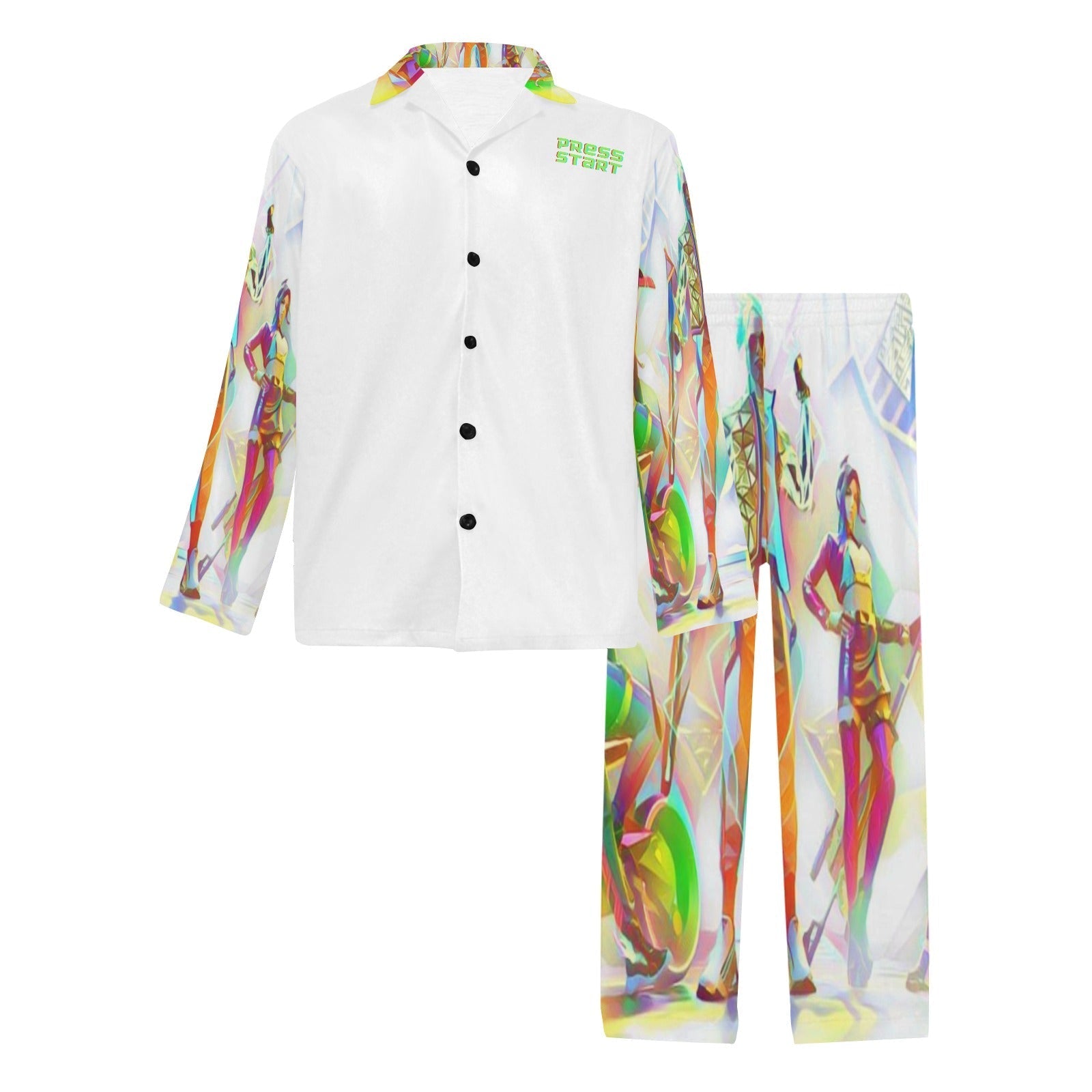 Men's V-Neck Long Pajama Set