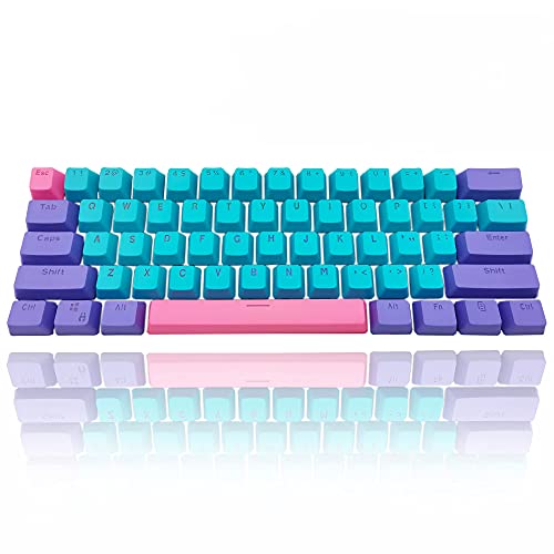 60 Percent Keycaps - RGB PBT Double Shot Keycaps for Mechanical Keyboard | Blue OEM Profile