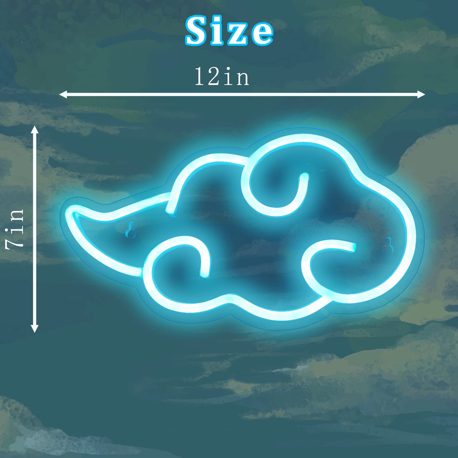 Anime Neon Sign - LED Red Cloud USB Powered Dimmable Wall Light for Gaming Room Decor