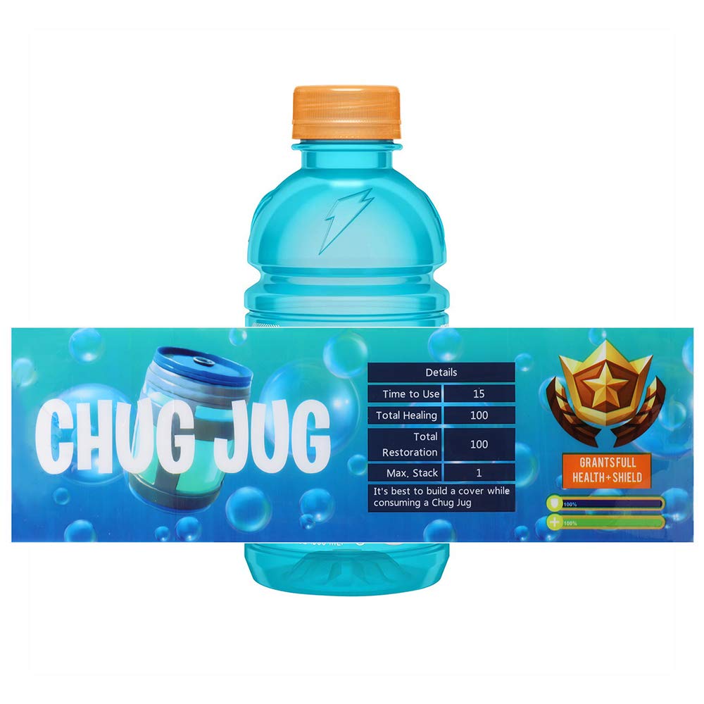 Game Party Bottle Labels – Waterproof Heat Shrink Bottle Label Stickers for Birthday Party Decorations