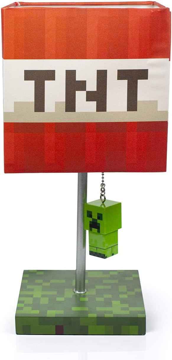 Minecraft TNT Desk Lamp – 14-Inch LED Block with 3D Creeper Puller Light