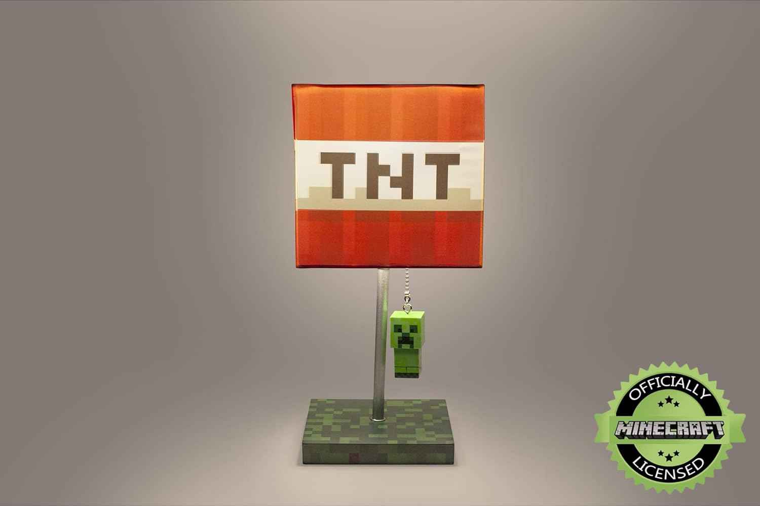 Minecraft TNT Desk Lamp – 14-Inch LED Block with 3D Creeper Puller Light
