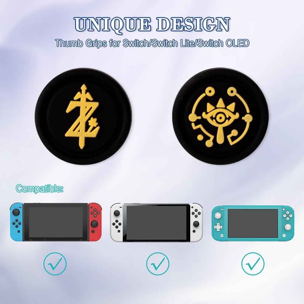Switch Thumb Grips – Anti Slip Silicone Joystick Caps for Nintendo Switch Lite OLED Controllers