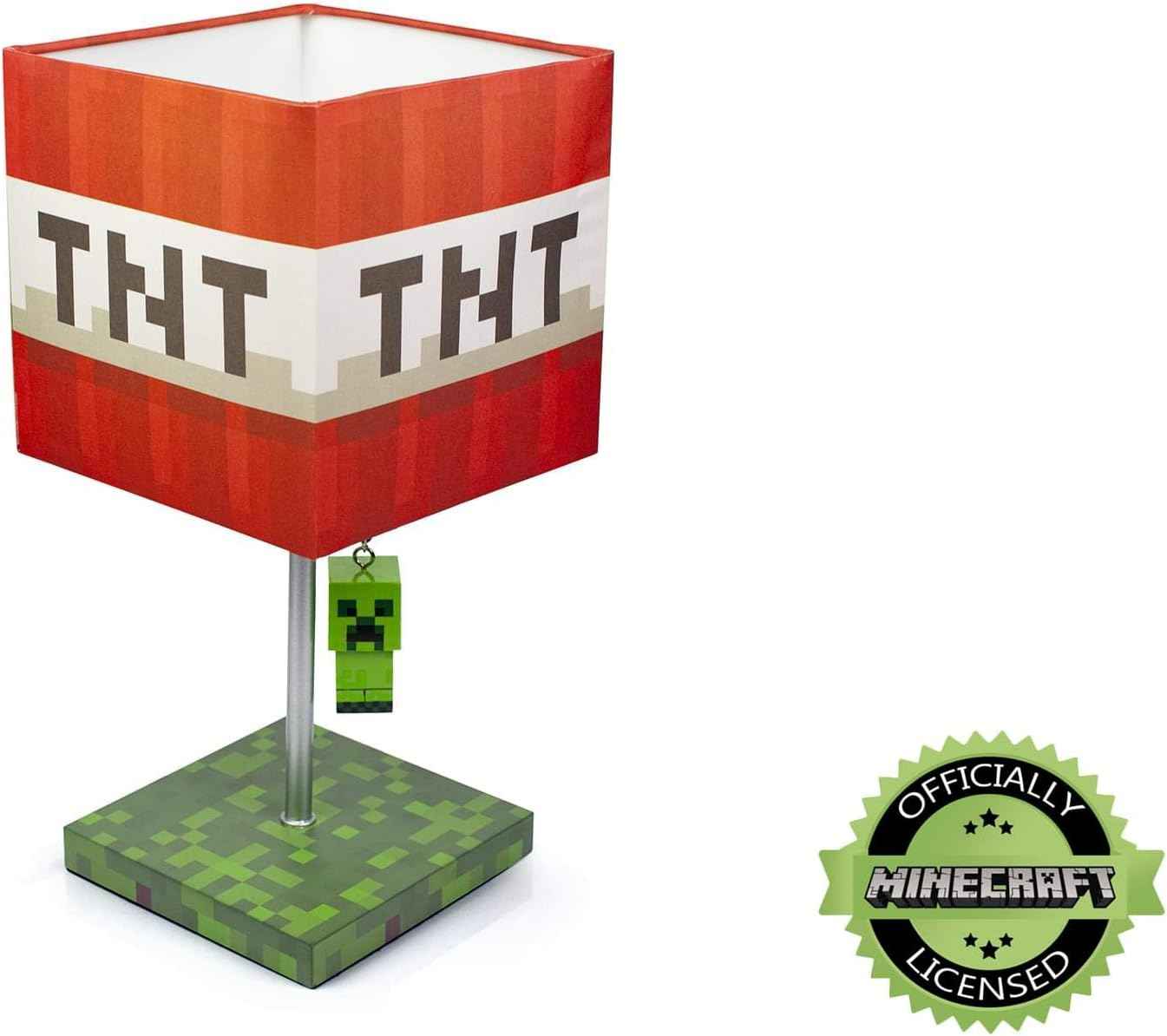 Minecraft TNT Desk Lamp – 14-Inch LED Block with 3D Creeper Puller Light