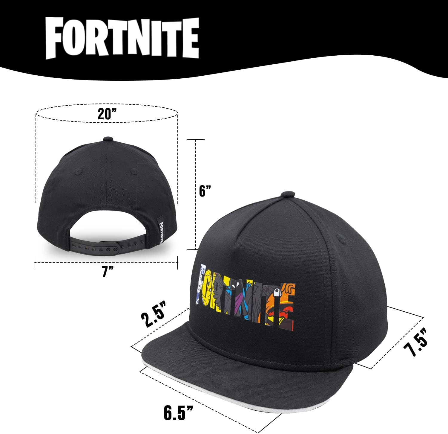Fortnite Baseball Cap – Boys Fitted Hat With Flatbrim Cotton Design