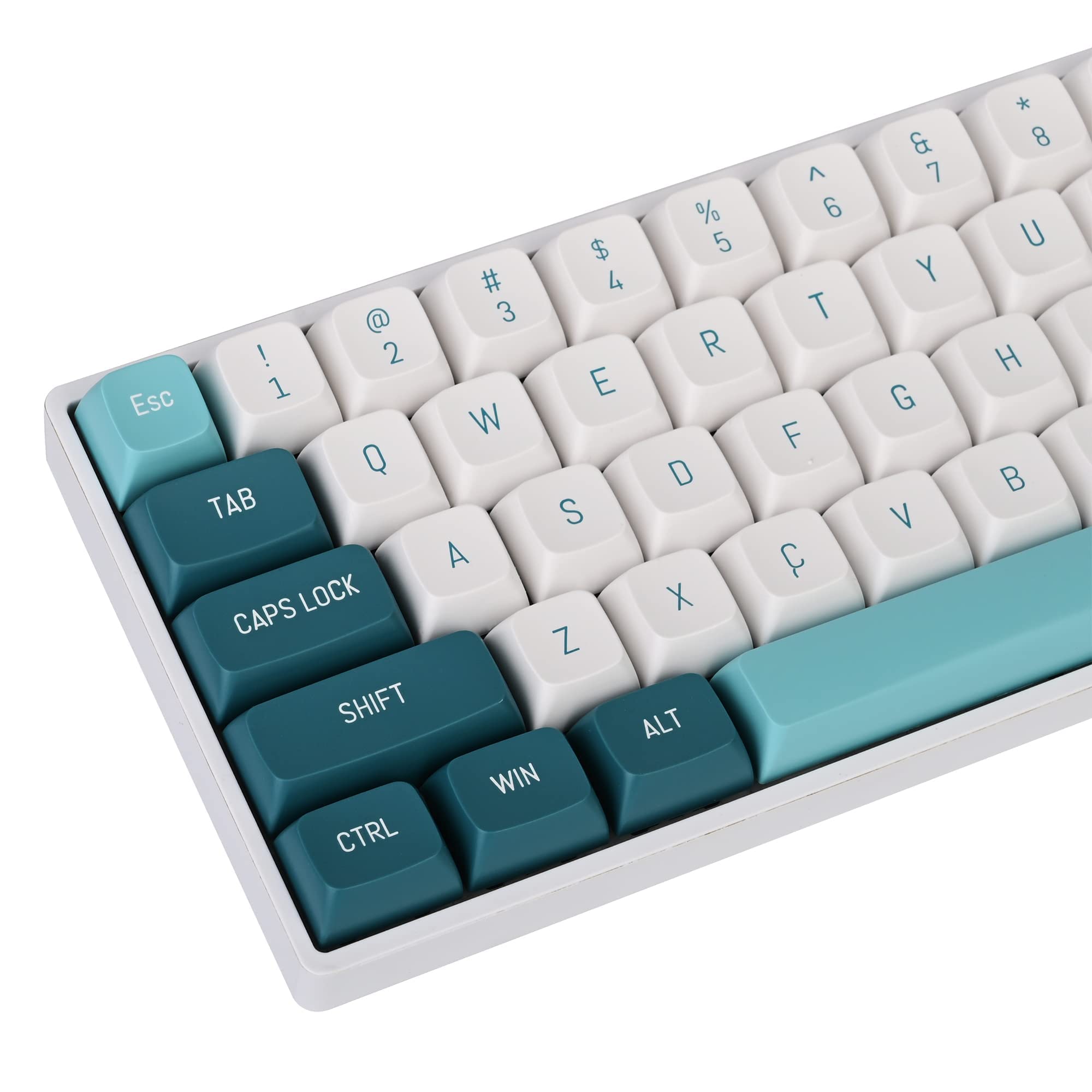 60 Percent Keycaps - RGB PBT Double Shot Keycaps for Mechanical Keyboard | Blue OEM Profile