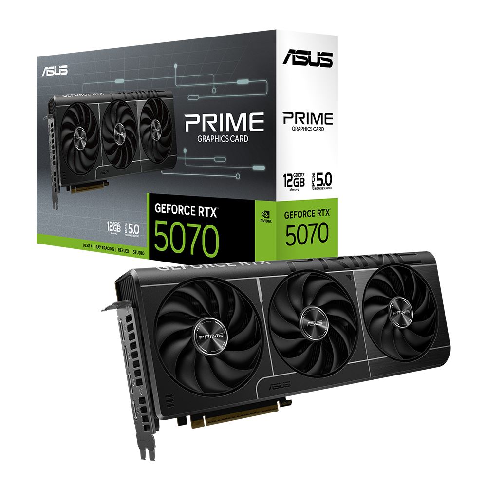 ASUS NVIDIA GeForce RTX 5070 Prime Triple Fan 12GB GDDR7 PCIe 5.0 Graphics Card