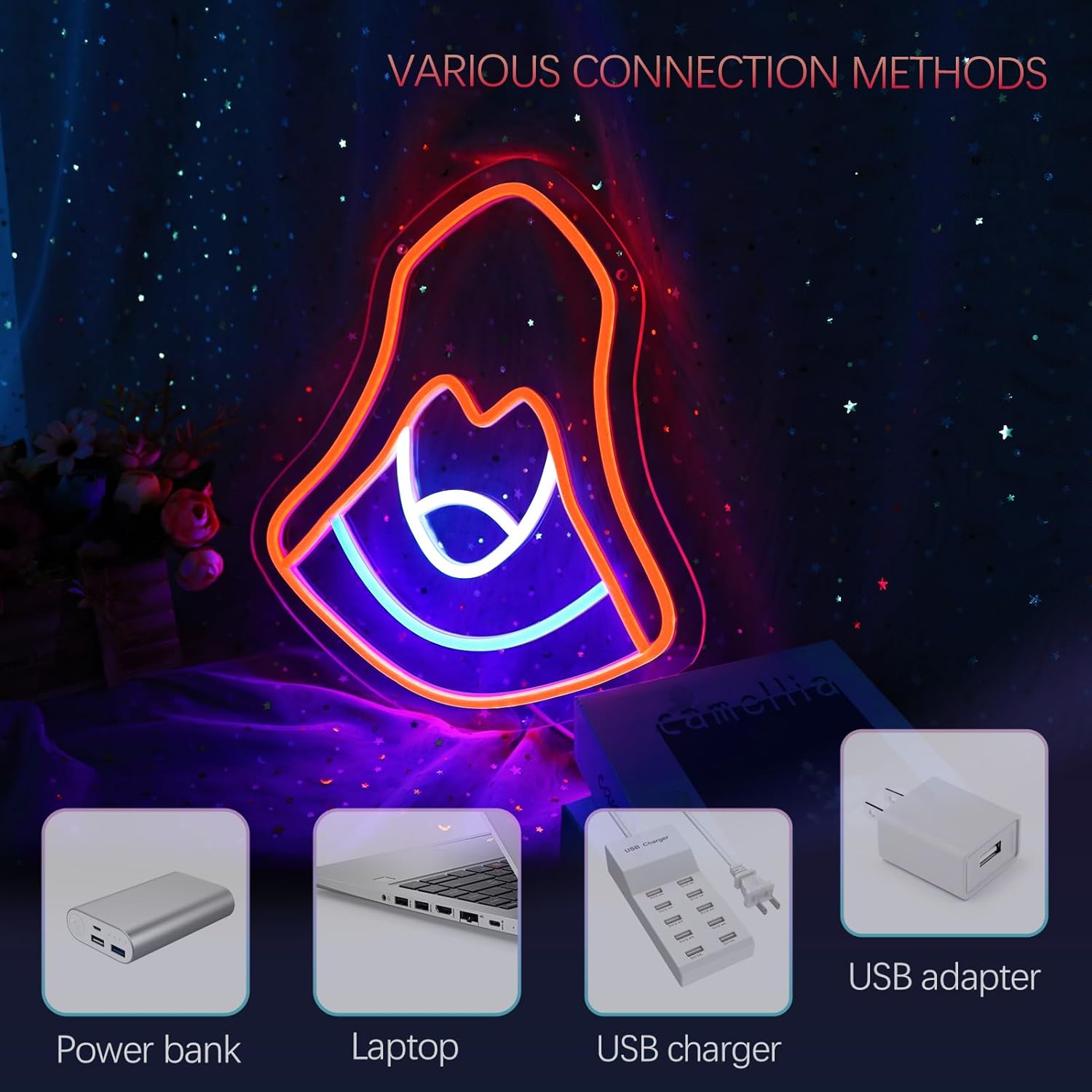 Assassin Neon Sign - Dimmable USB Powered Neon Wall Decor for Game Room & Bedroom