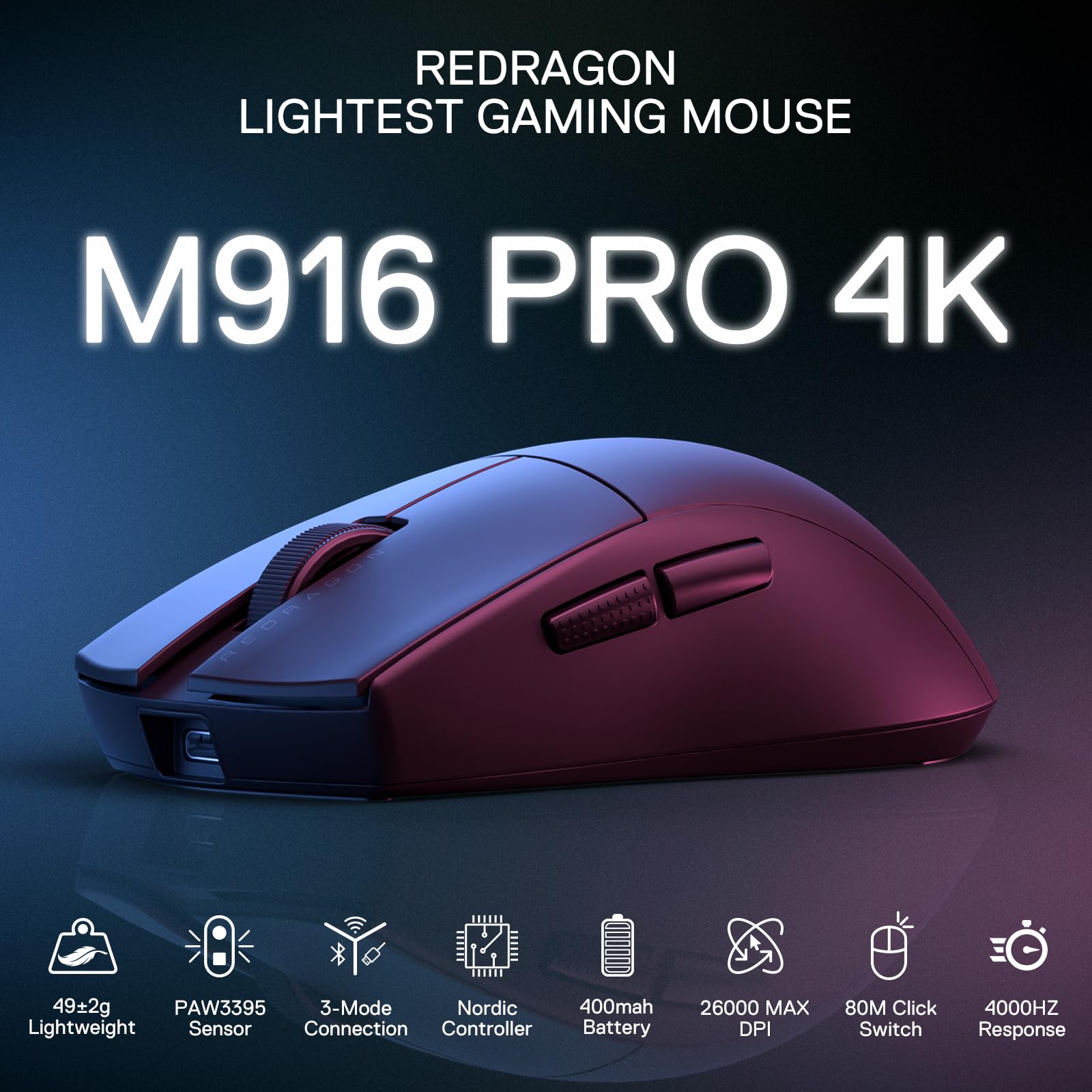 Anime Gaming Mouse – 42 Gram Lightweight Ergonomic Natural Grip | Programmable Wireless