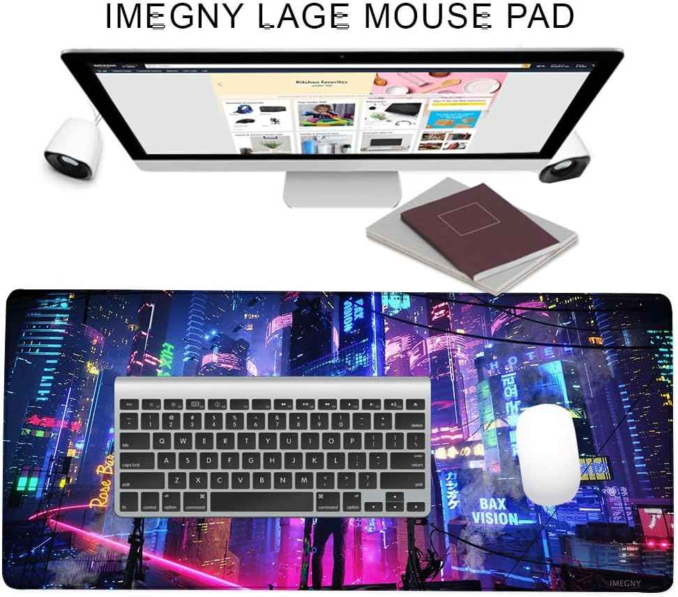 Extended Gaming Mouse Pad – Large Waterproof Mat with Stitched Edges & Non-Slip Rubber Base