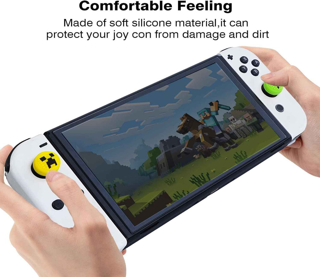 Switch Thumb Grips – Soft Silicone Joystick Caps for Switch Lite & Joy-Con, Kawaii Green