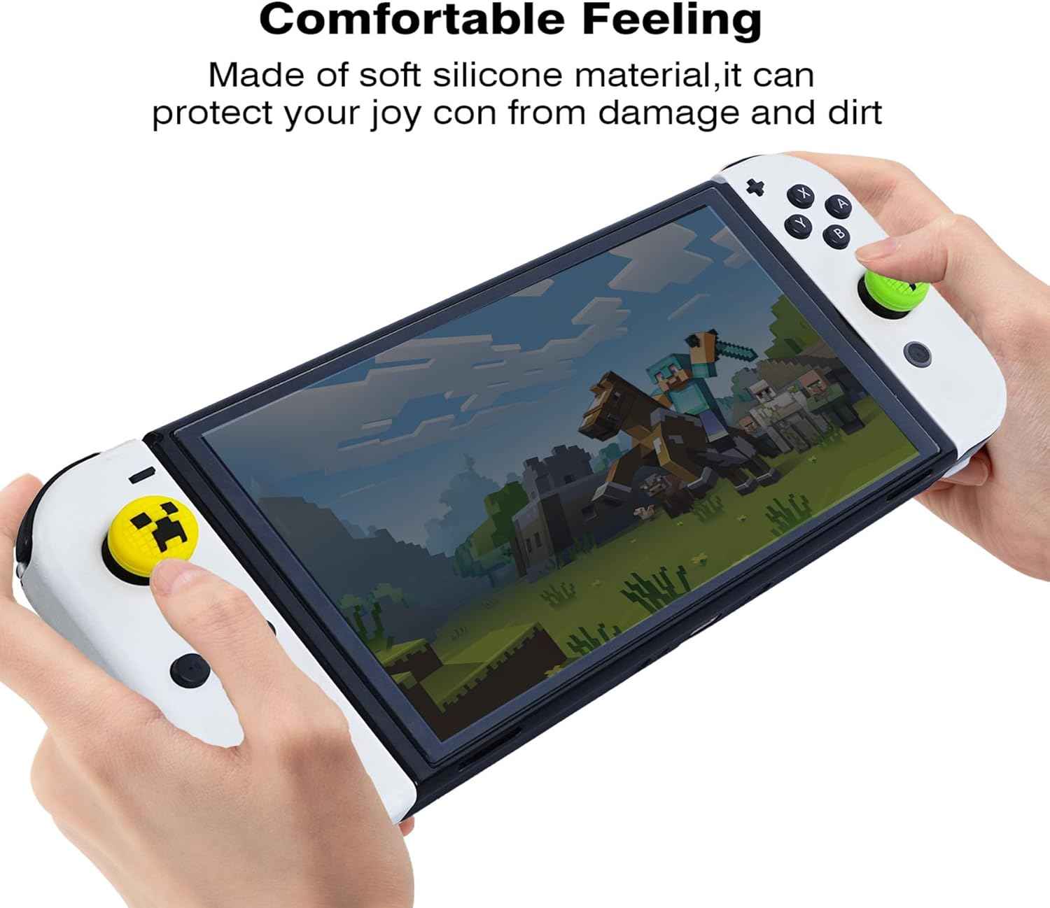 Switch Thumb Grips – Soft Silicone Joystick Caps for Switch Lite & Joy-Con, Kawaii Green