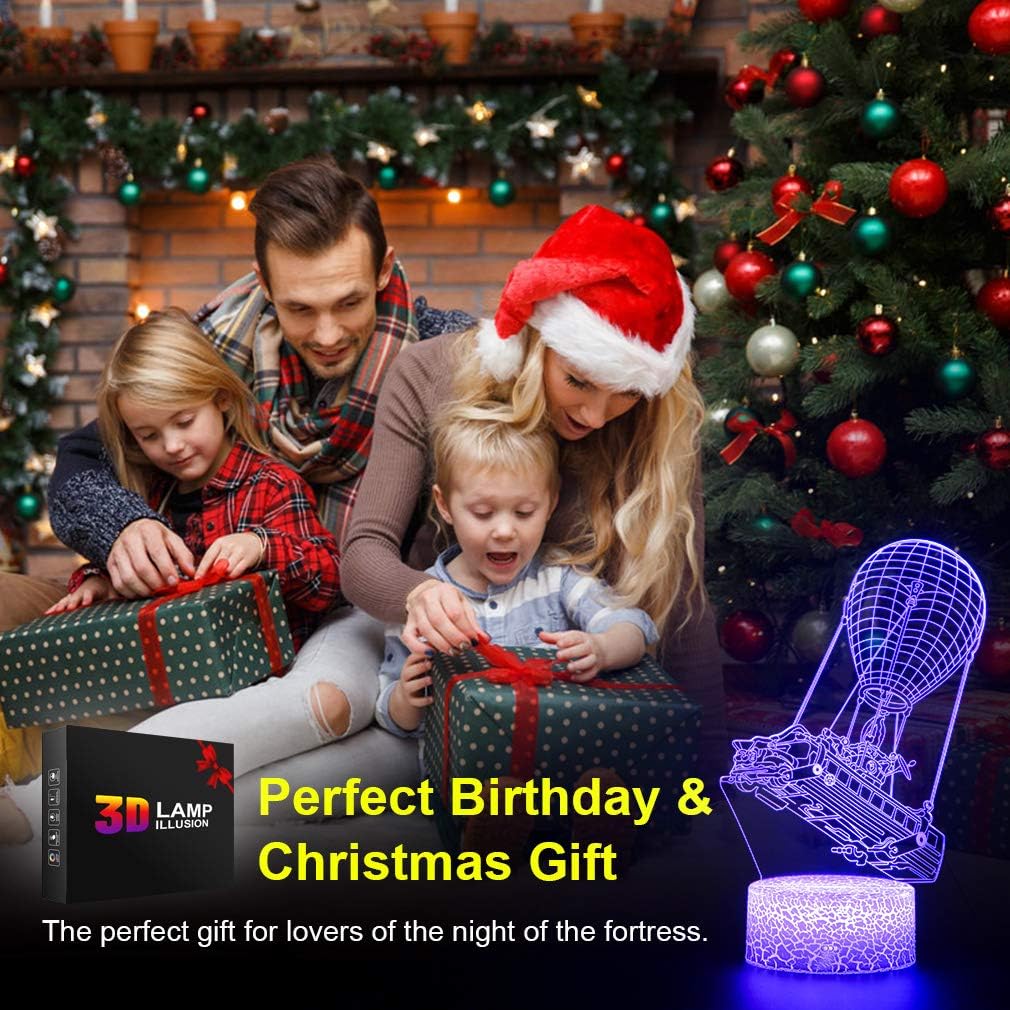 Batttlebus Game Room Night Lights Lamp 3D Vision Effect LED Night Light Desk Table Light Remote Control 16 Colors Birthday Holiday Gift Ideas Decorations for Boys Teen