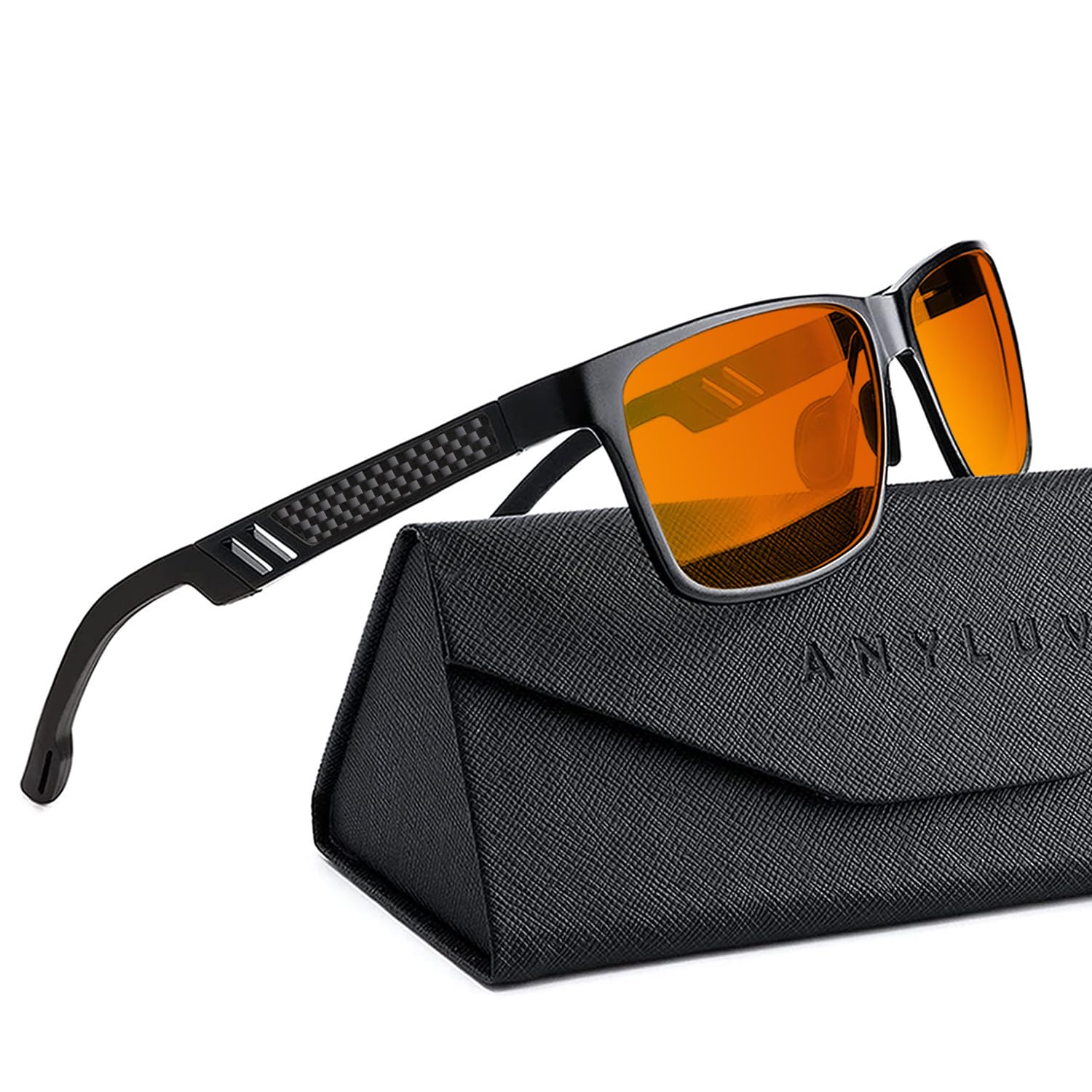 ANYLUV Blue Light Blocking Glasses Men Computer Gaming Glasses Lightweight Al-Mg Metal Anti Eyestrain UV400 Clear Lens Eye Protection