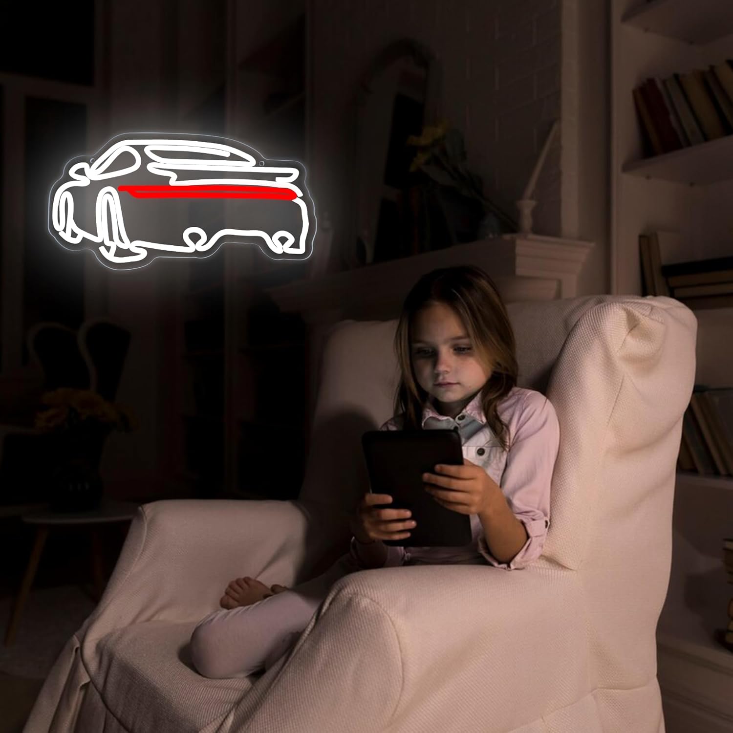 Sports Car Neon Signs for Wall Decor,Dimmable Garage Neon Light,Usb Powered Car Signs for Kids Bedroom Boys Room Playroom Man Cave Bar Birthday Gifts(15 * 7.9in)