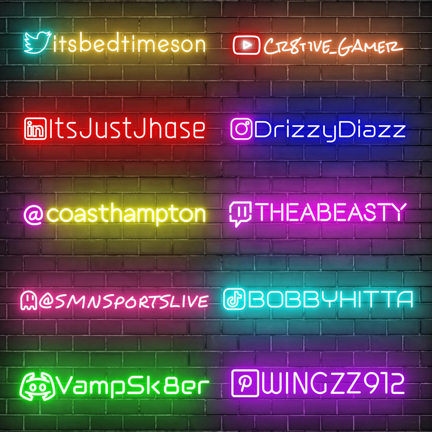 Custom Gamer Tag LED Sign - Personalized Neon Wall Art for Twitch & YouTube
