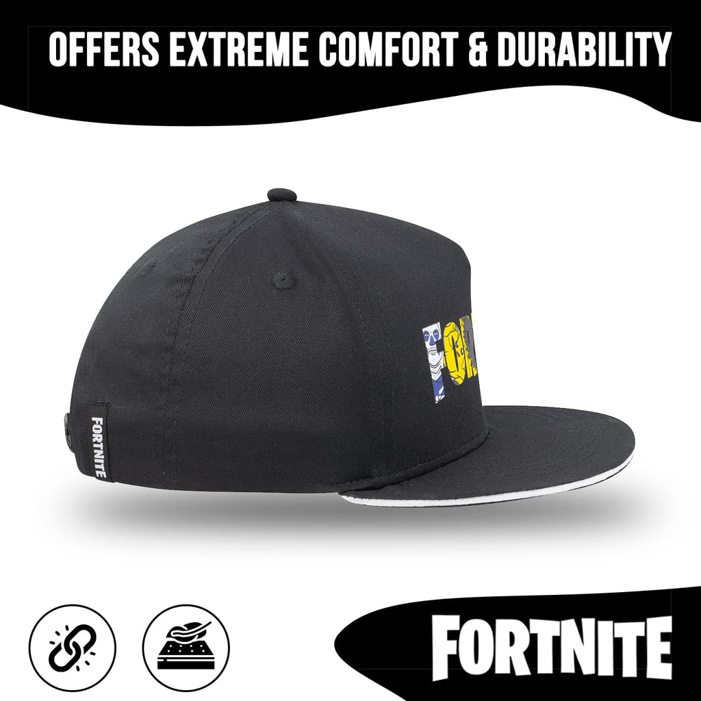 Fortnite Baseball Cap – Boys Fitted Hat With Flatbrim Cotton Design