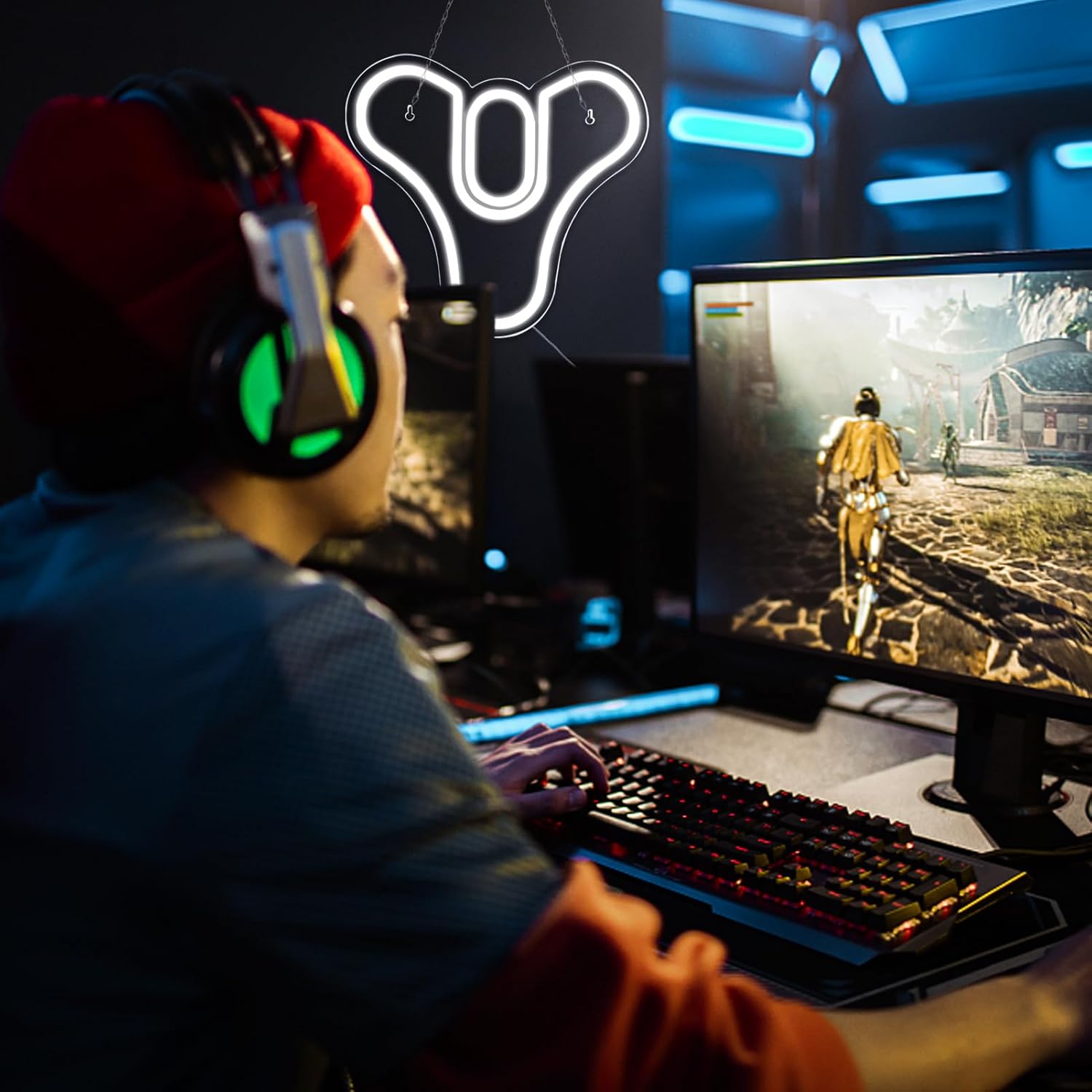 Neon Wall Decor - Pugna Game LED Neon Sign for Bedroom, Bar & Business