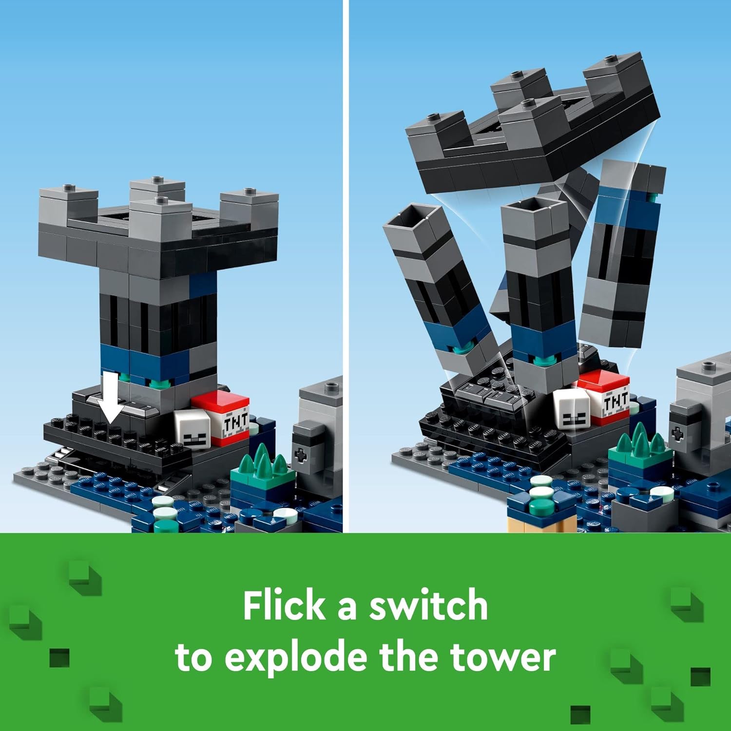 LEGO Minecraft Battle Set - Deep Dark Ancient City with Warden Figure & Exploding Tower