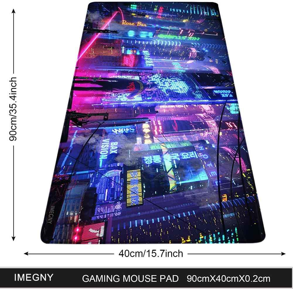 Extended Gaming Mouse Pad – Large Waterproof Mat with Stitched Edges & Non-Slip Rubber Base