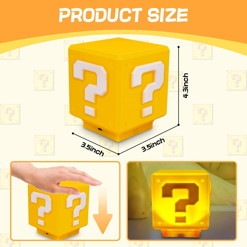 Super Bros Mini Night Light – USB Powered Kids Bedside Lamp with Classic Game Sound